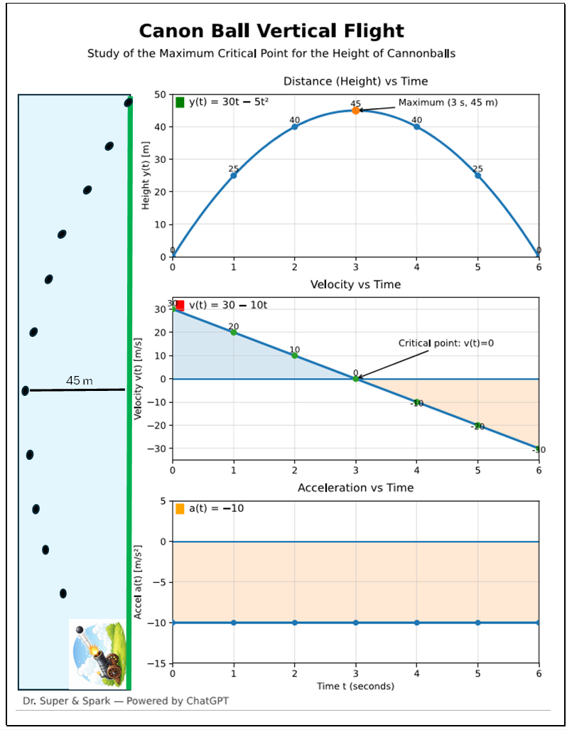Chart 2: Cannon ball vertical motion (DiVA)
